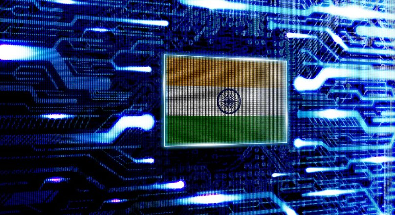 TechDogs-"An Image Of The Indian Flag Amid Technology Elements"